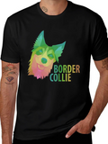 Border Collie Geometric Dog T-Shirt product image 1