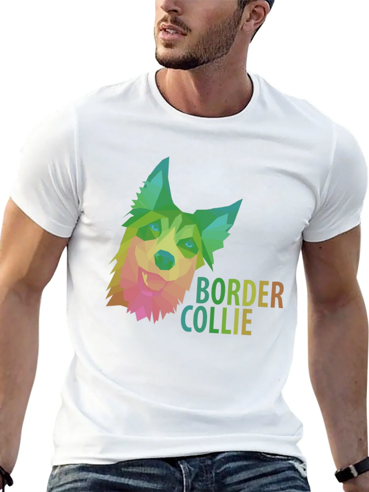 Border Collie Geometric Dog T-Shirt product image 12