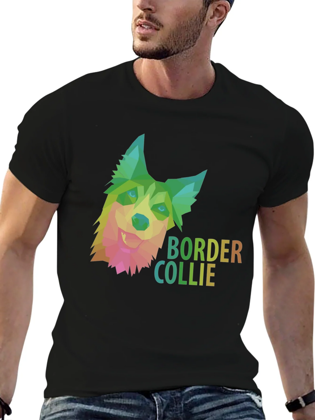 Border Collie Geometric Dog T-Shirt product image 6