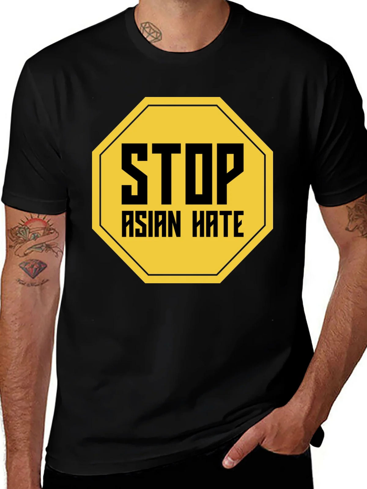 Stop Asian Hate T-Shirt Black product image 1