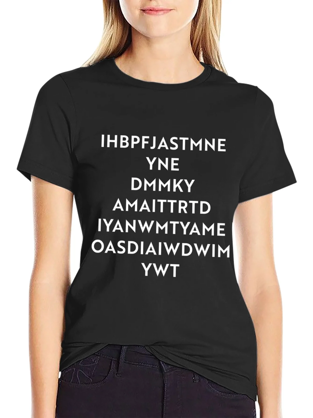 Scrambled Phrase Black T-Shirt - Funny Slogan Tee product image 2