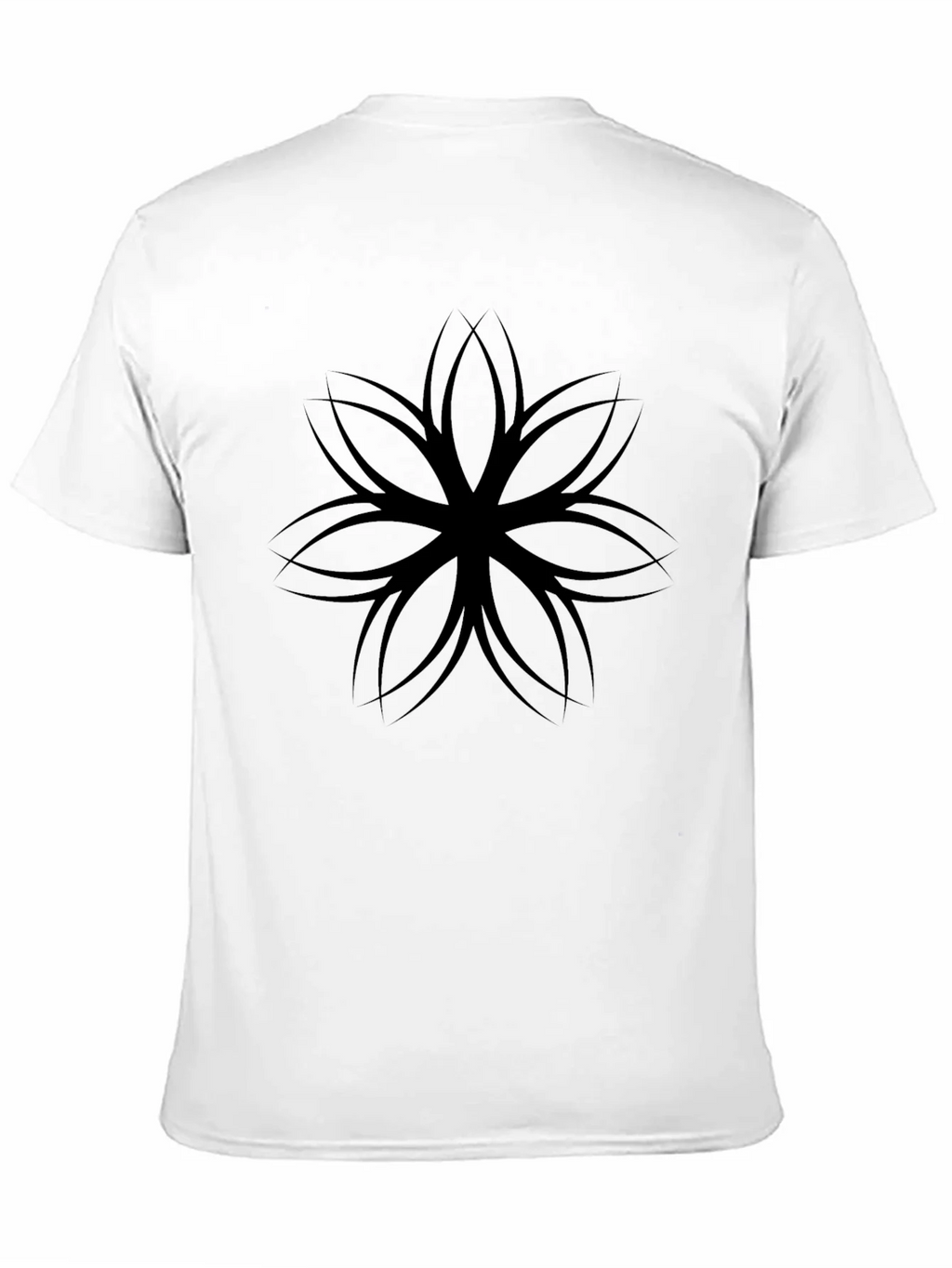 Mens Black T-Shirt with Geometric Flower Design product image 10