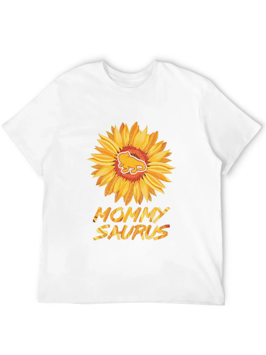 Mommy Saurus Sunflower Black T-Shirt product image 7