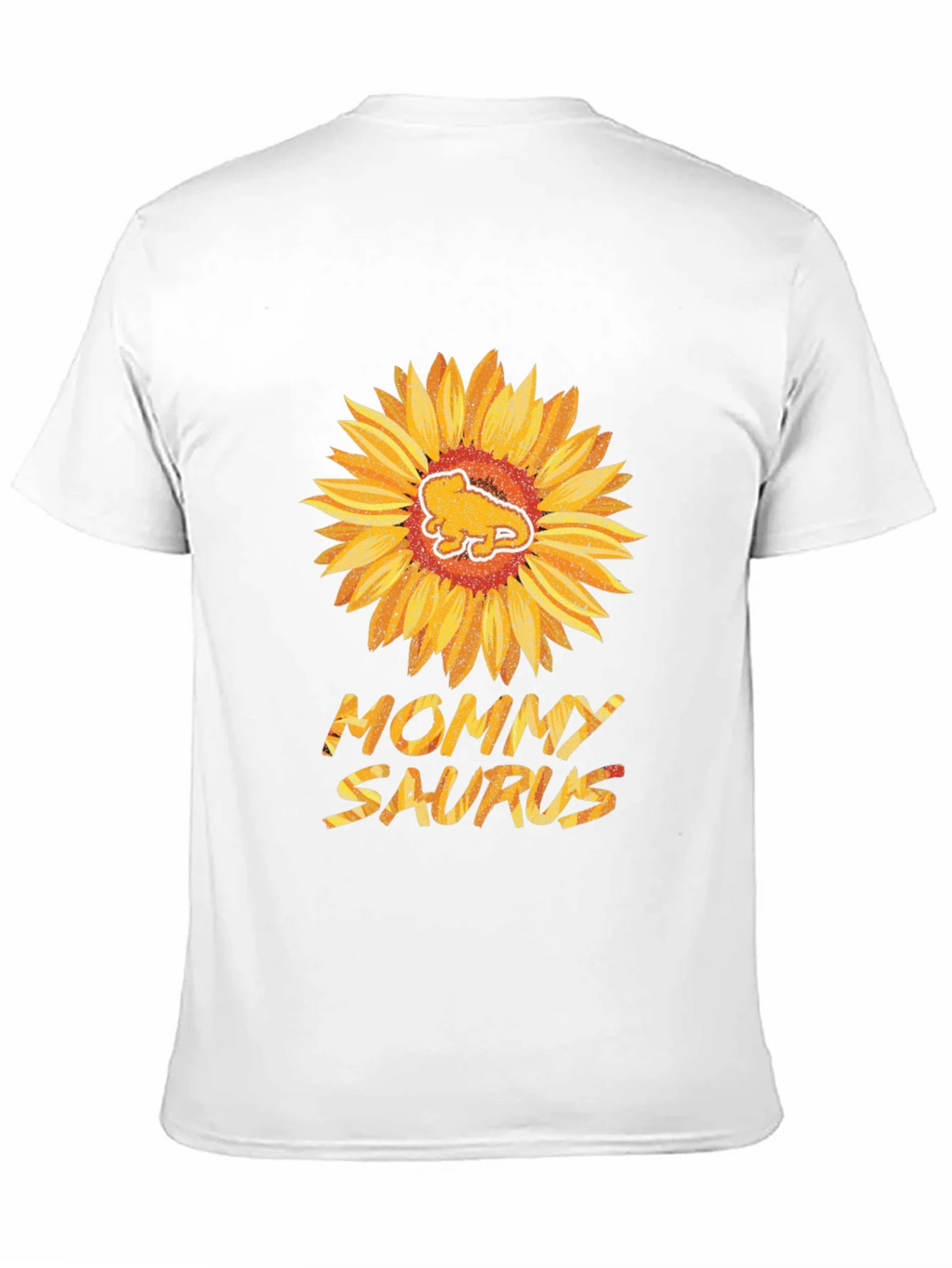 Mommy Saurus Sunflower Black T-Shirt product image 6