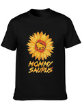 Mommy Saurus Sunflower Black T-Shirt product image 1