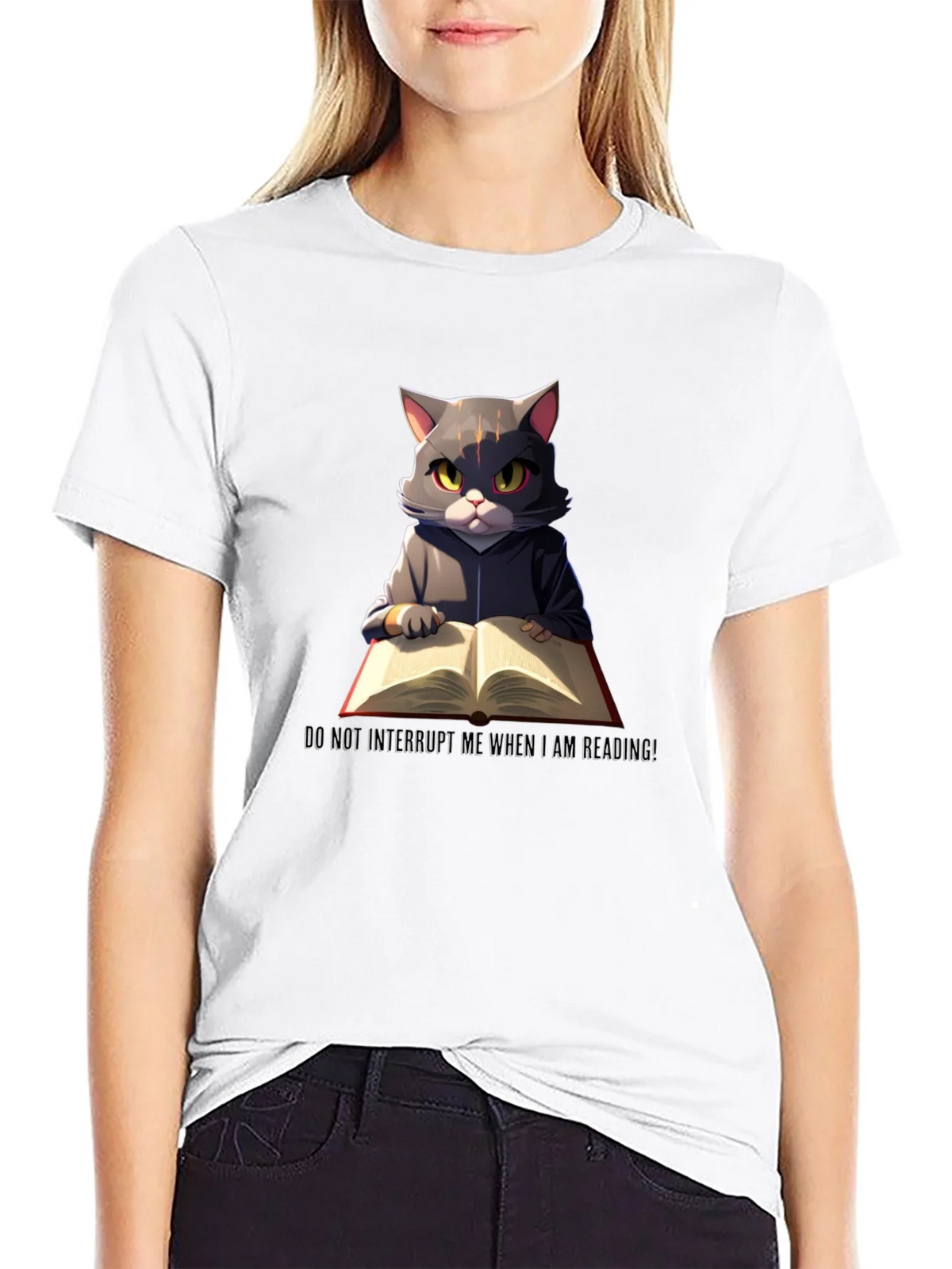 Reading Cat Graphic T-Shirt - Do Not Disturb product image 8