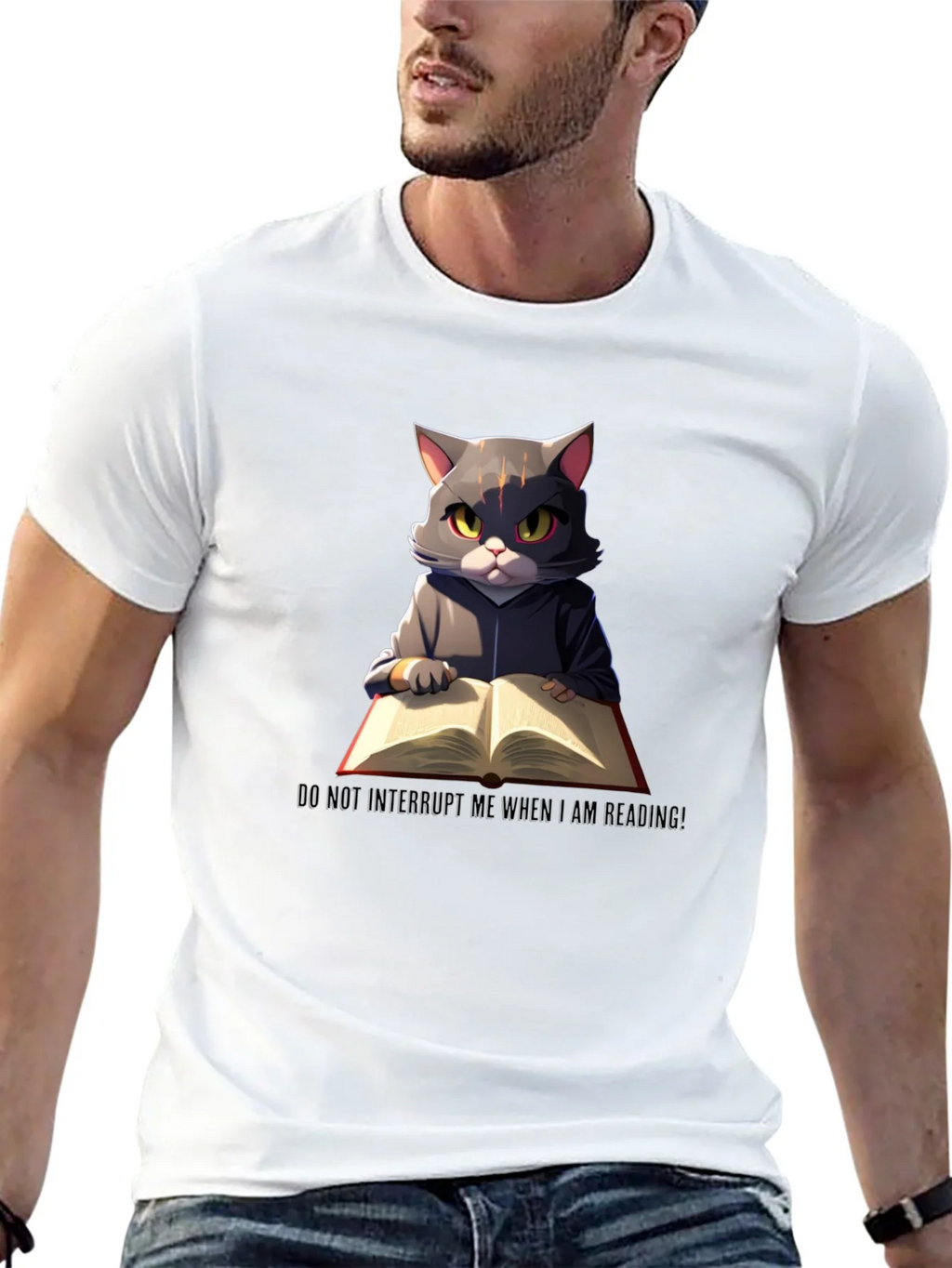 Reading Cat Graphic T-Shirt - Do Not Disturb product image 12