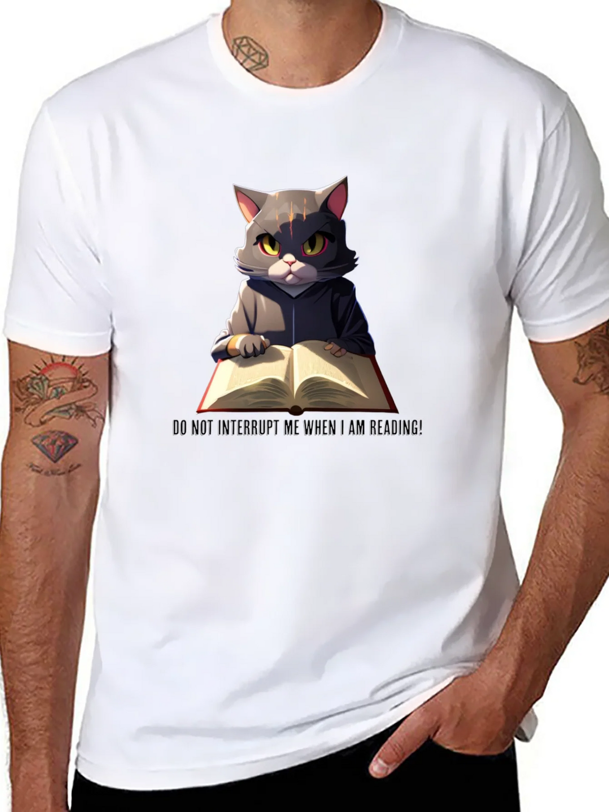 Reading Cat Graphic T-Shirt - Do Not Disturb product image 7