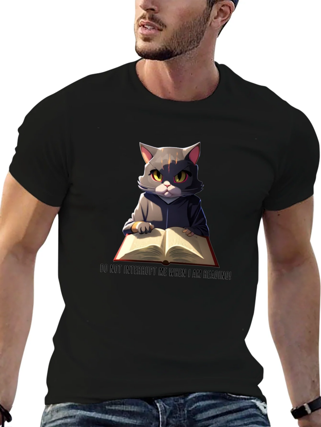 Reading Cat Graphic T-Shirt - Do Not Disturb product image 6