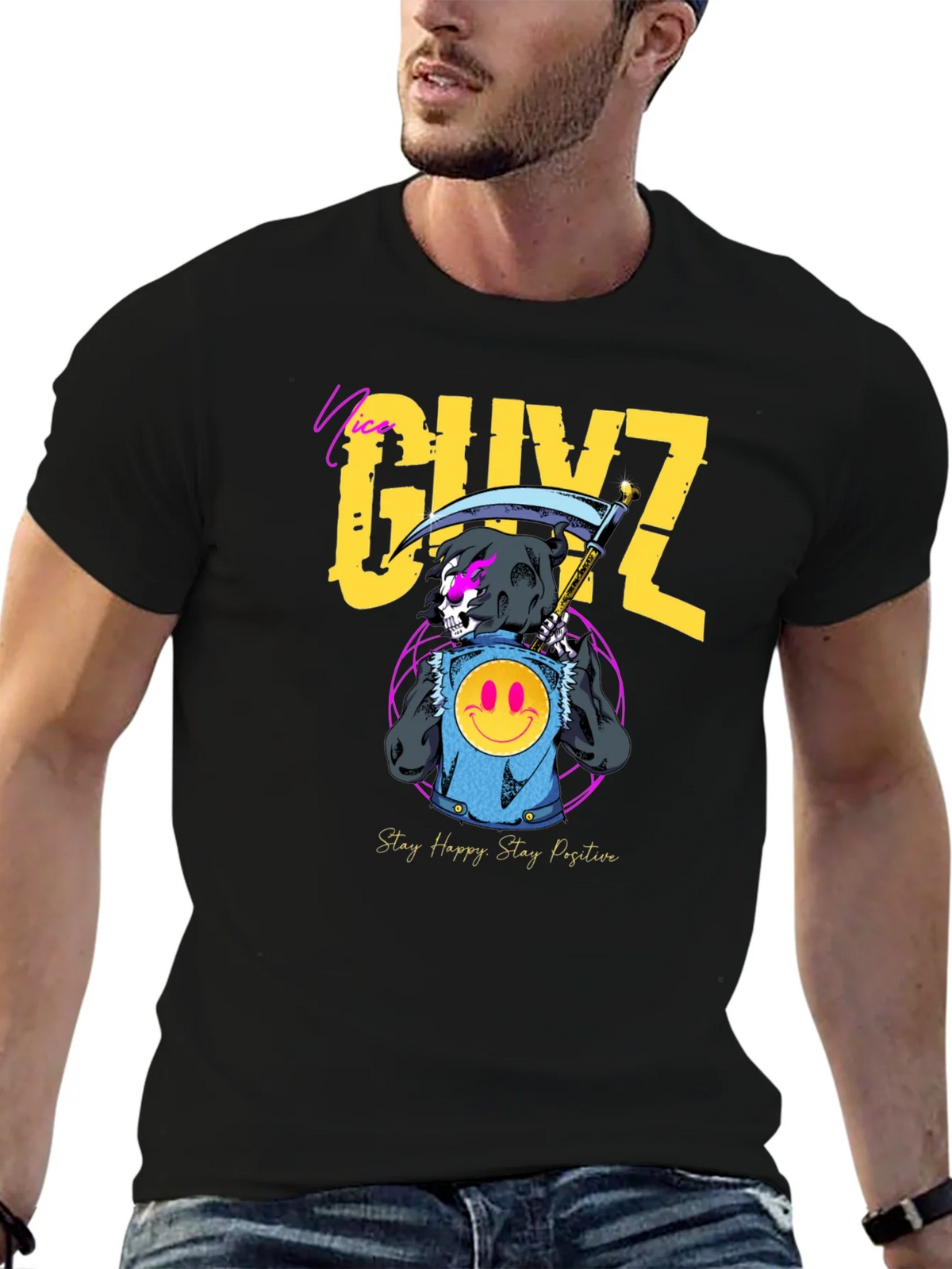 Nice GUYZ T-Shirt - Stay Happy Positive product image 6