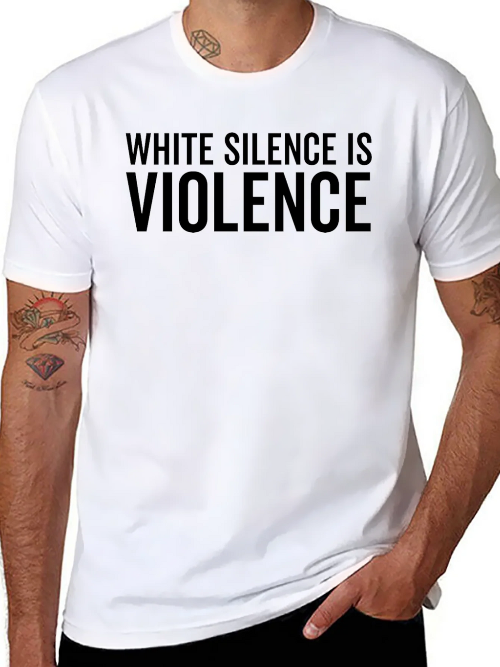 White Silence is Violence Statement T-Shirt product image 4