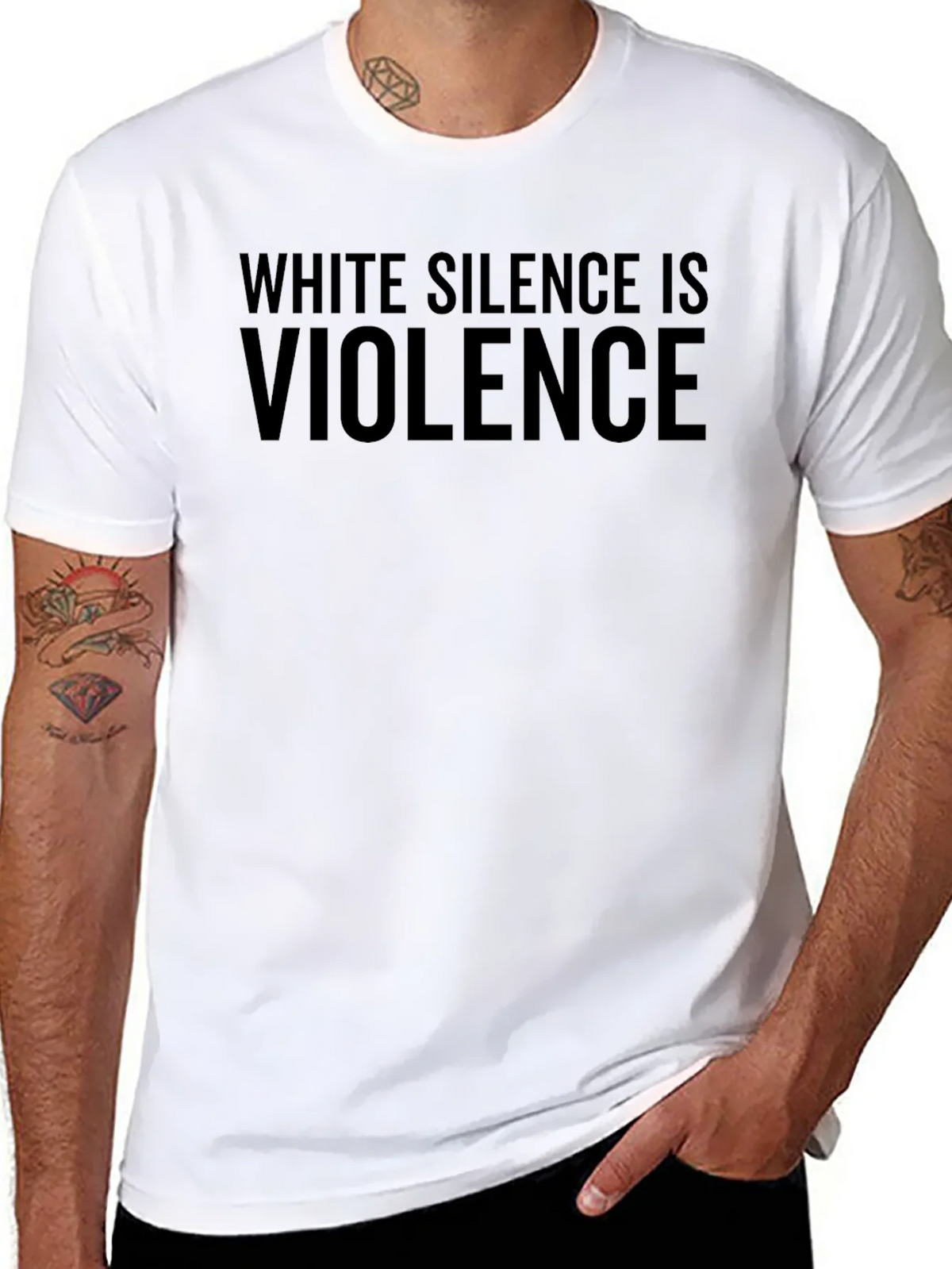 White Silence is Violence Statement T-Shirt product image 4