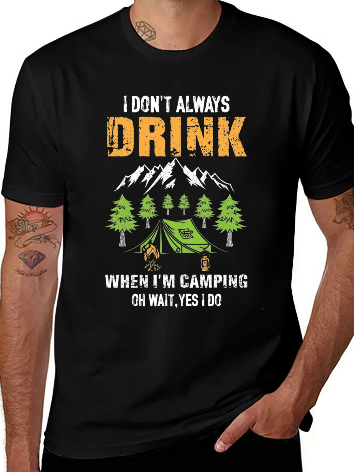 Funny Camping & Drinking T-Shirt product image 1