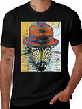 Zebra in Hat Graphic T-Shirt
