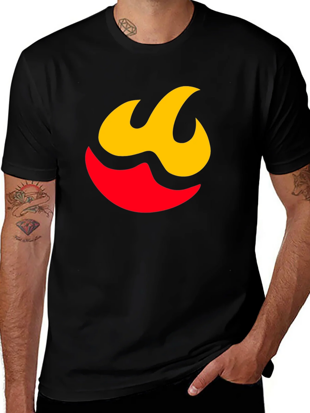 Flame Graphic Tee - Modern Black Shirt product image 1