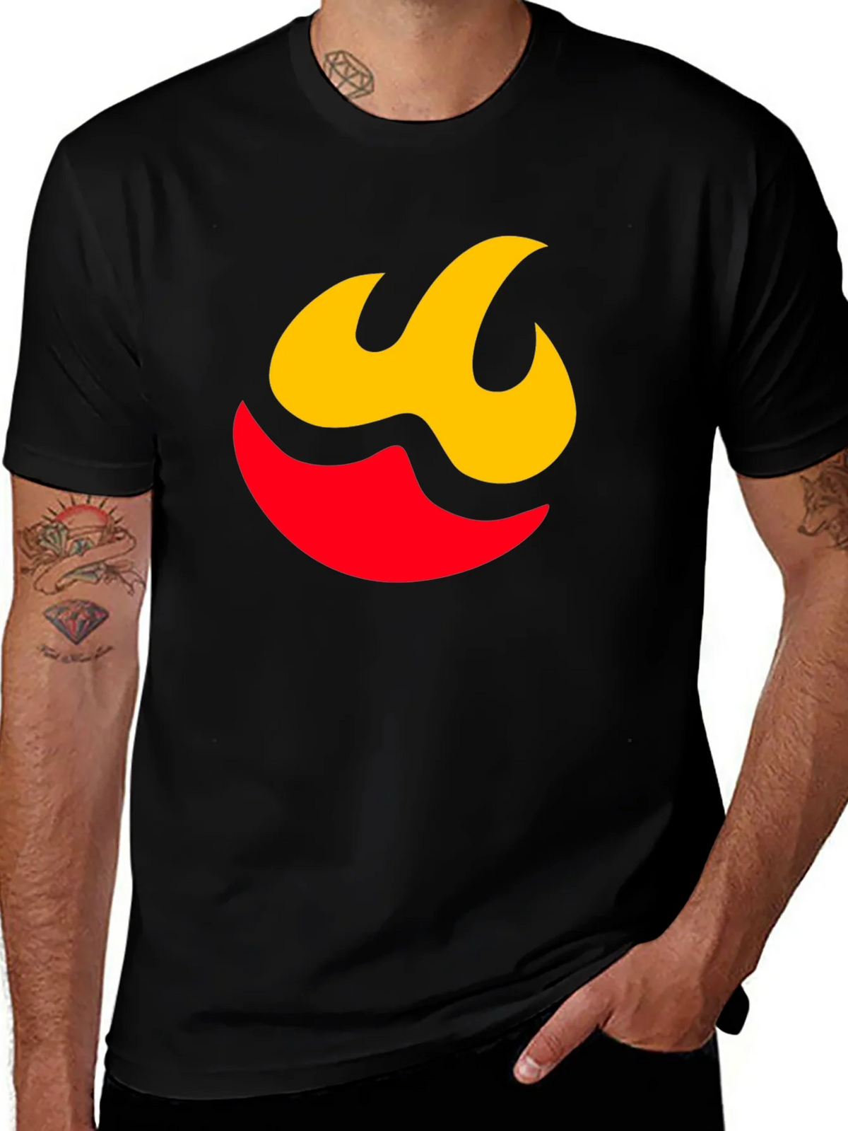 Flame Graphic Tee - Modern Black Shirt product image 1