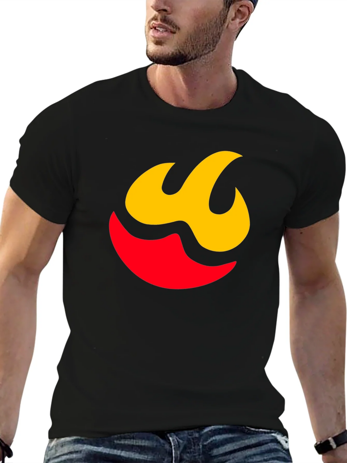 Flame Graphic Tee - Modern Black Shirt product image 6