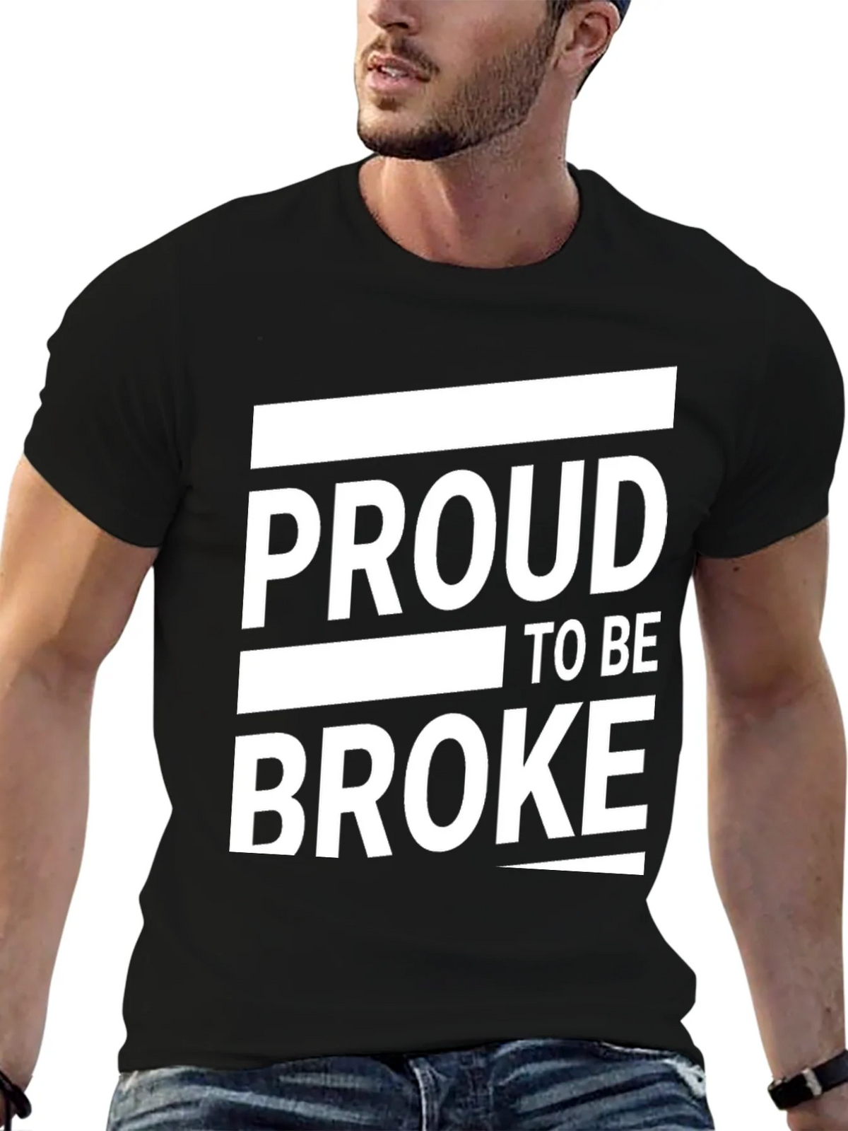 Proud to Be Broke Graphic Tee - Black Casual Shirt product image 6