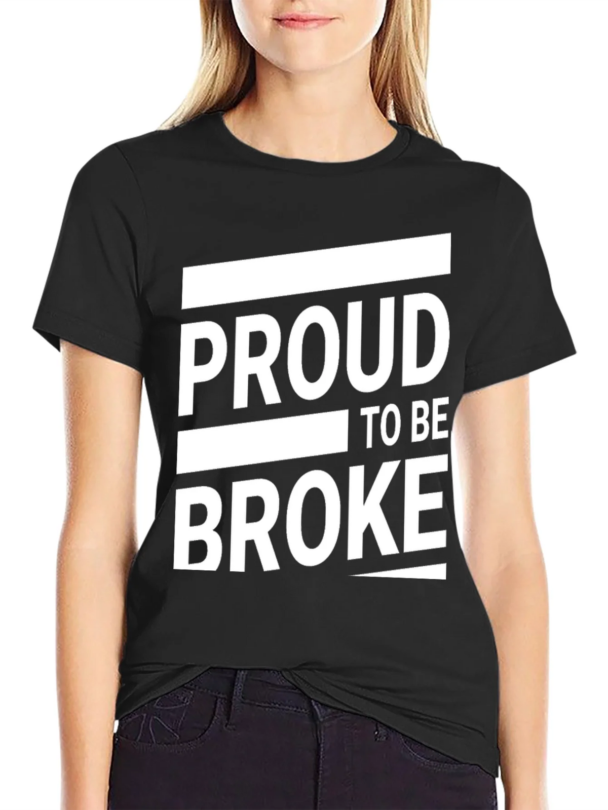 Proud to Be Broke Graphic Tee - Black Casual Shirt product image 2