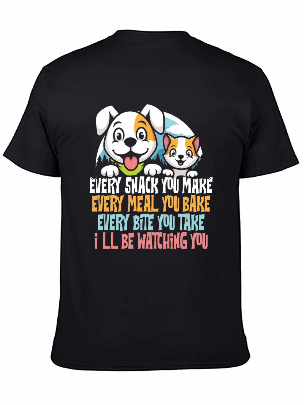 Funny Pet Lover T-Shirt Dog & Cat Watching You product image 4
