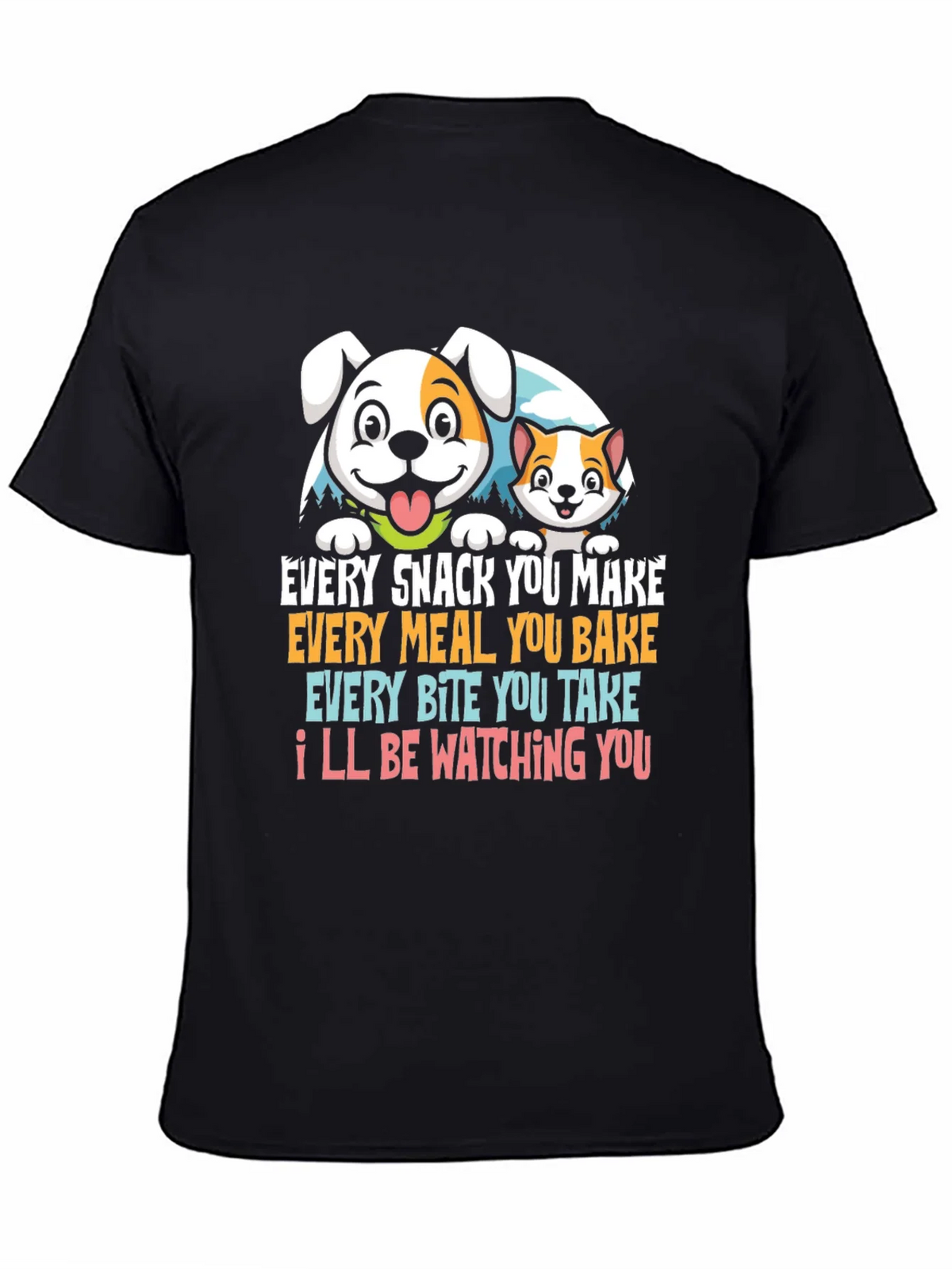 Funny Pet Lover T-Shirt Dog & Cat Watching You product image 4