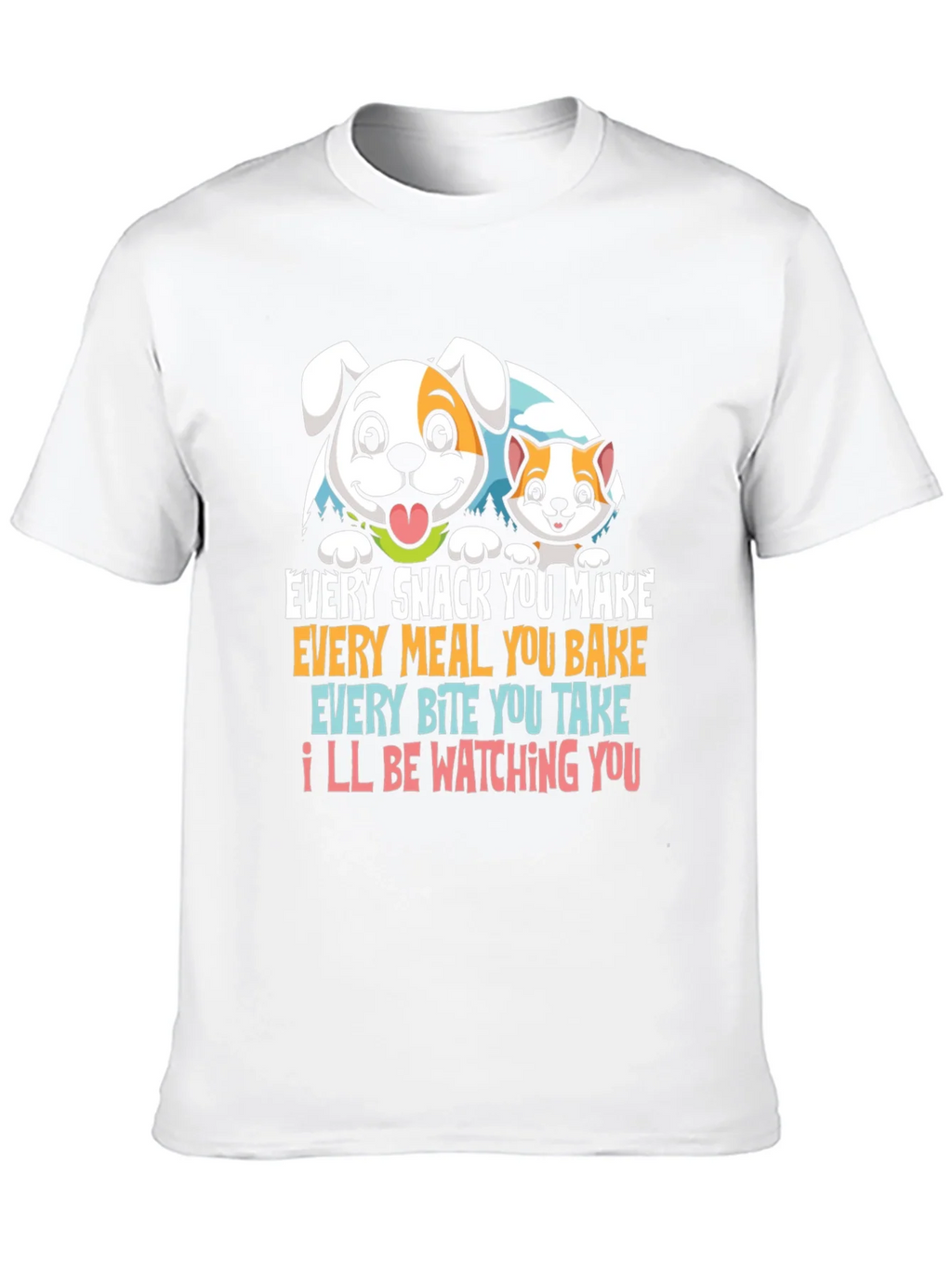 Funny Pet Lover T-Shirt Dog & Cat Watching You product image 8