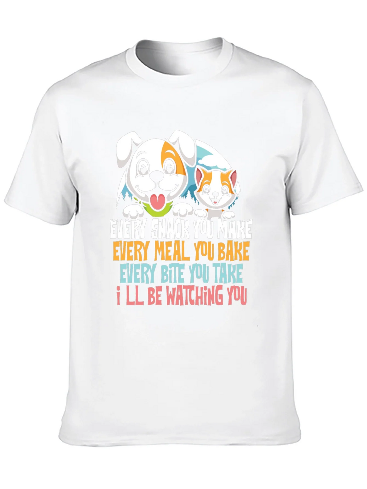 Funny Pet Lover T-Shirt Dog & Cat Watching You product image 8