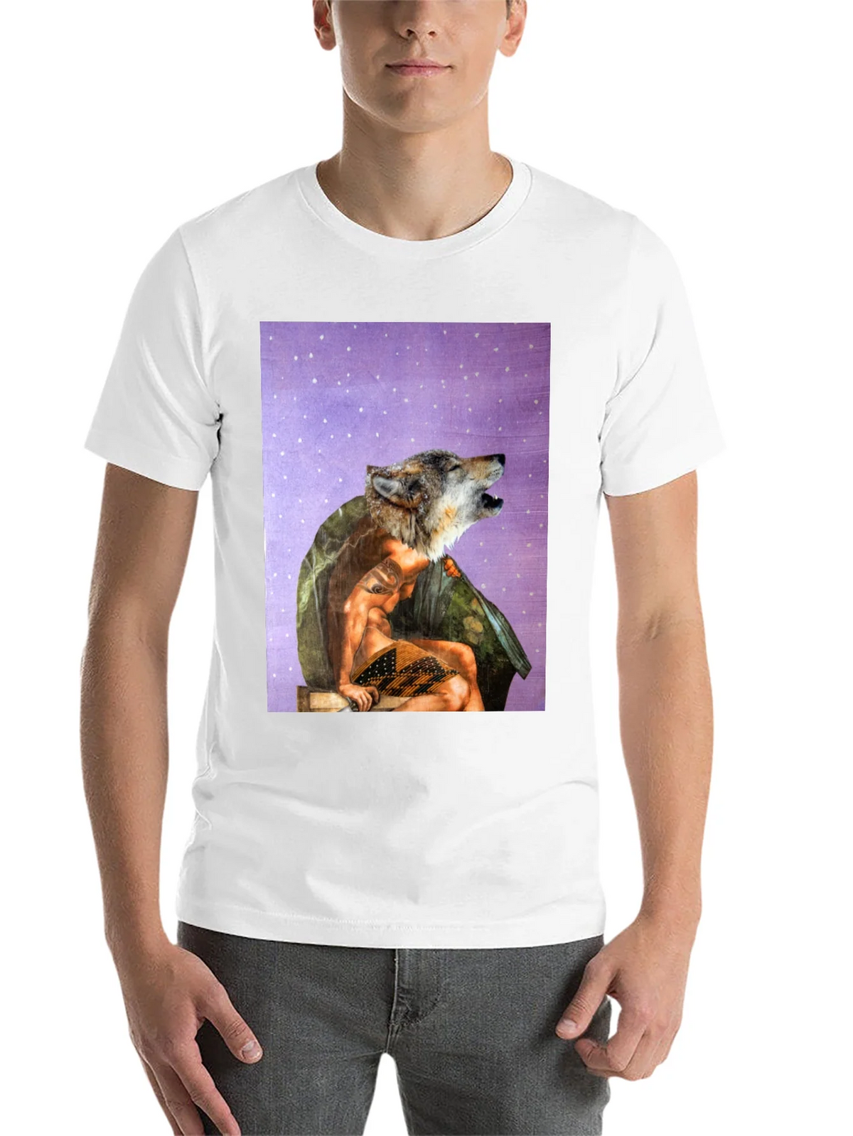 Wolf Man Graphic Tee - Black Cotton Blend product image 10