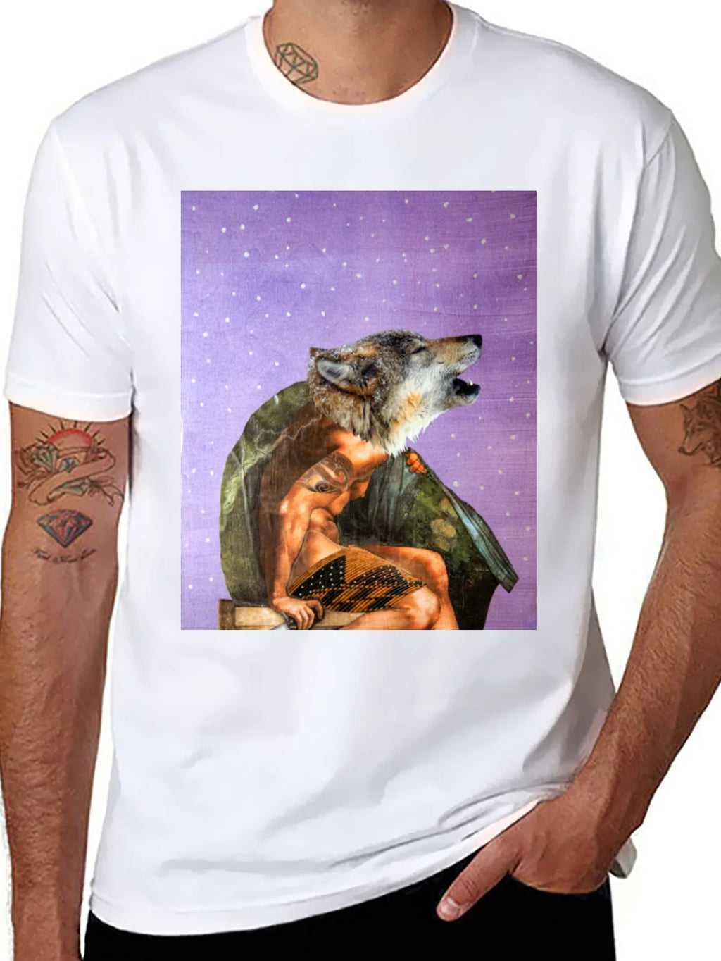 Wolf Man Graphic Tee - Black Cotton Blend product image 7