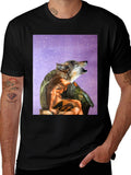 Wolf Man Graphic Tee - Black Cotton Blend product image 1