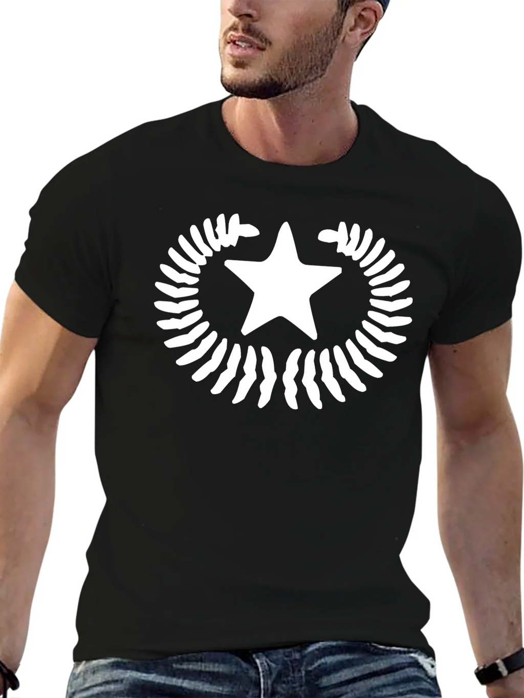 Star Laurel Black T-Shirt - Unique Graphic Tee product image 5