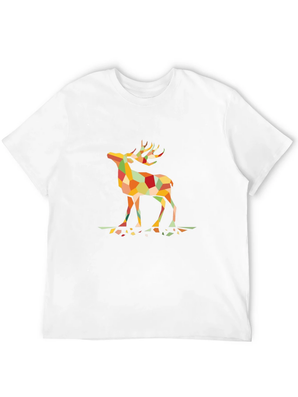 Geometric Deer Graphic T-Shirt - Black product image 3