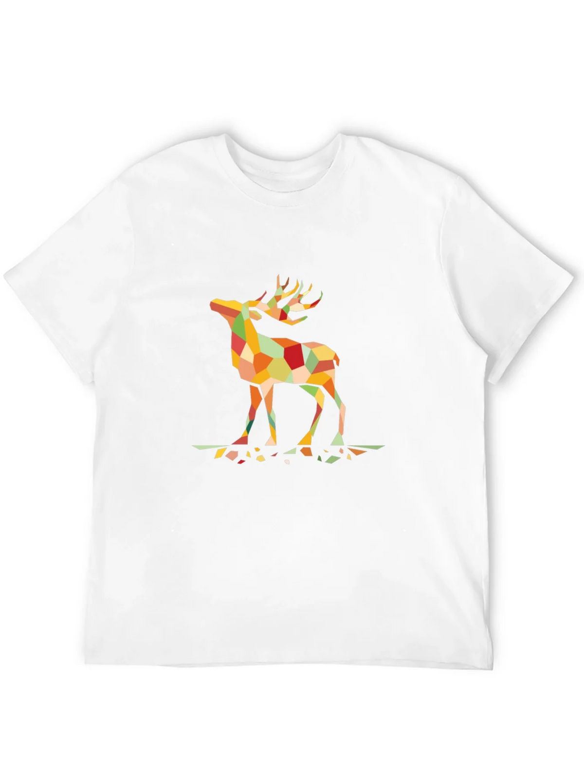 Geometric Deer Graphic T-Shirt - Black product image 3