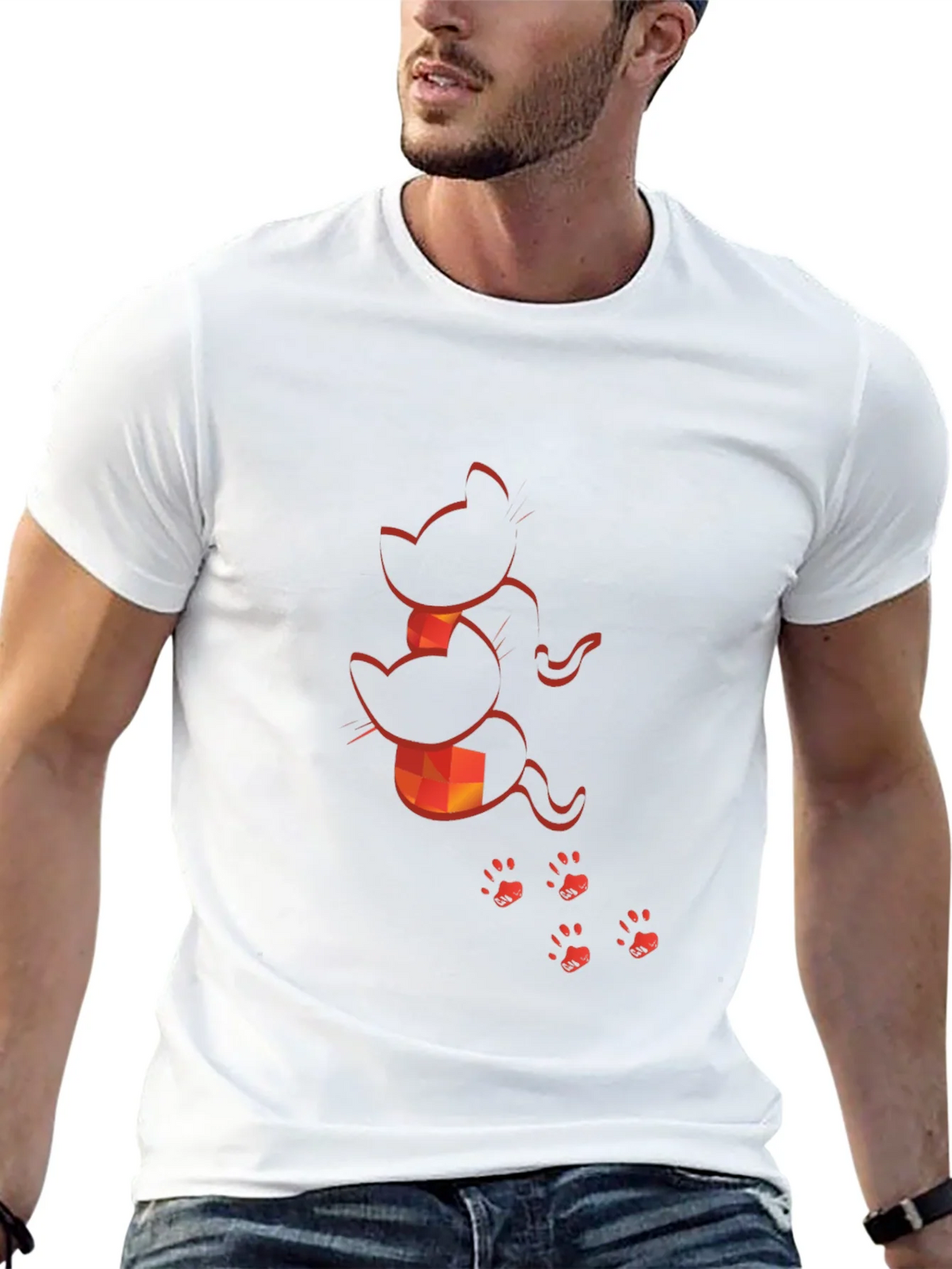 Cat Silhouette Graphic Print Tee product image 12