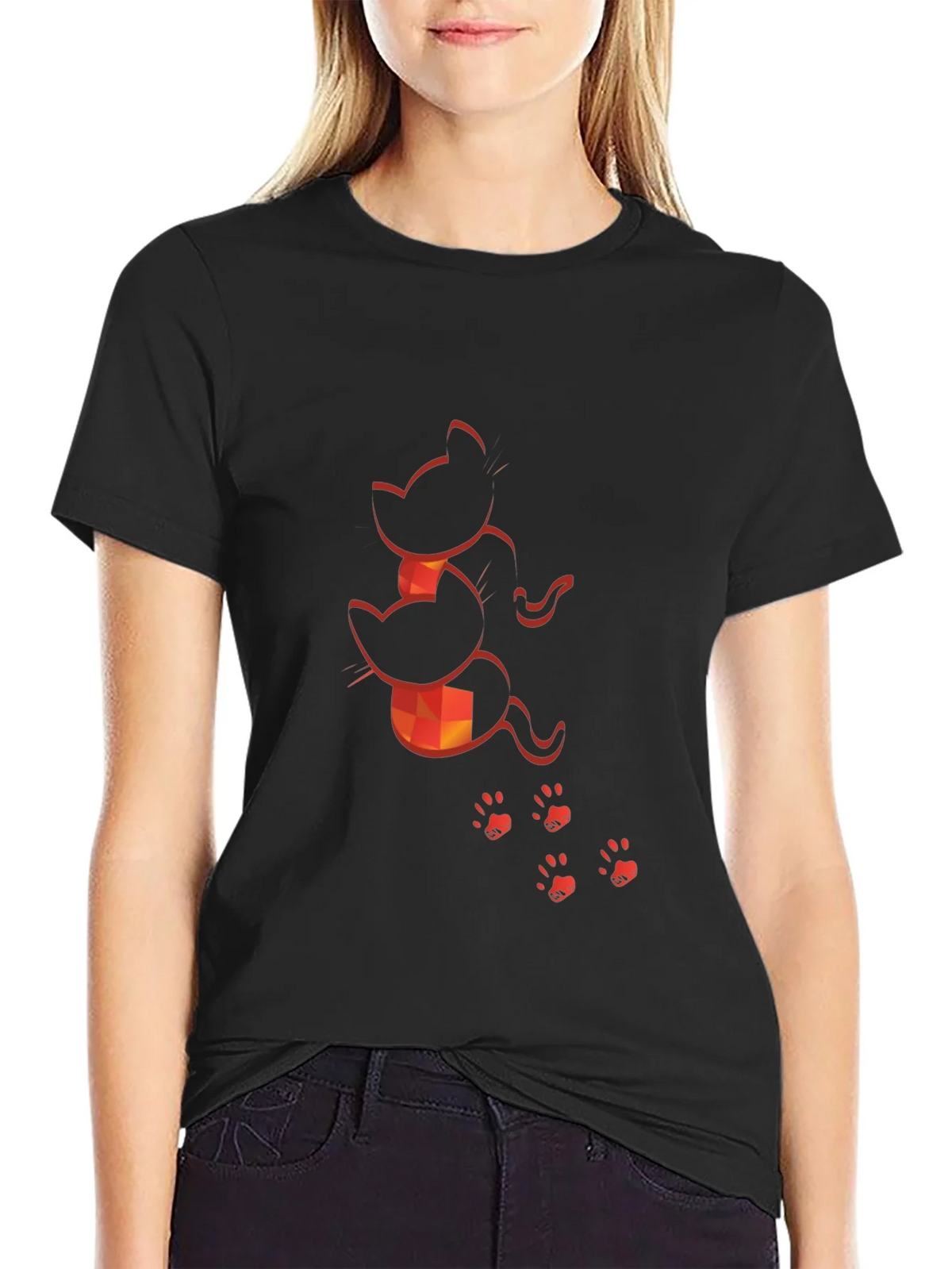 Cat Silhouette Graphic Print Tee product image 2