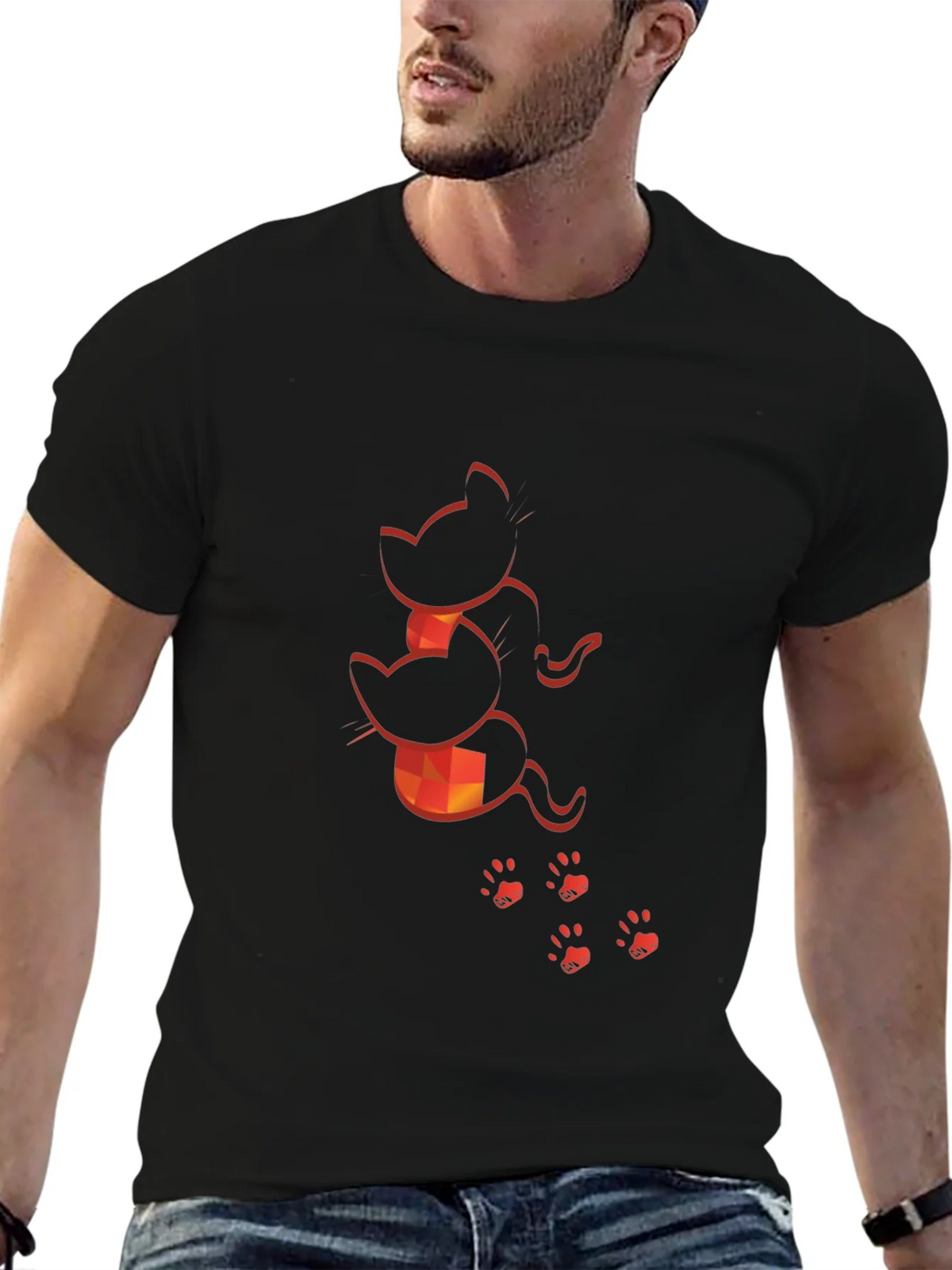 Cat Silhouette Graphic Print Tee product image 6