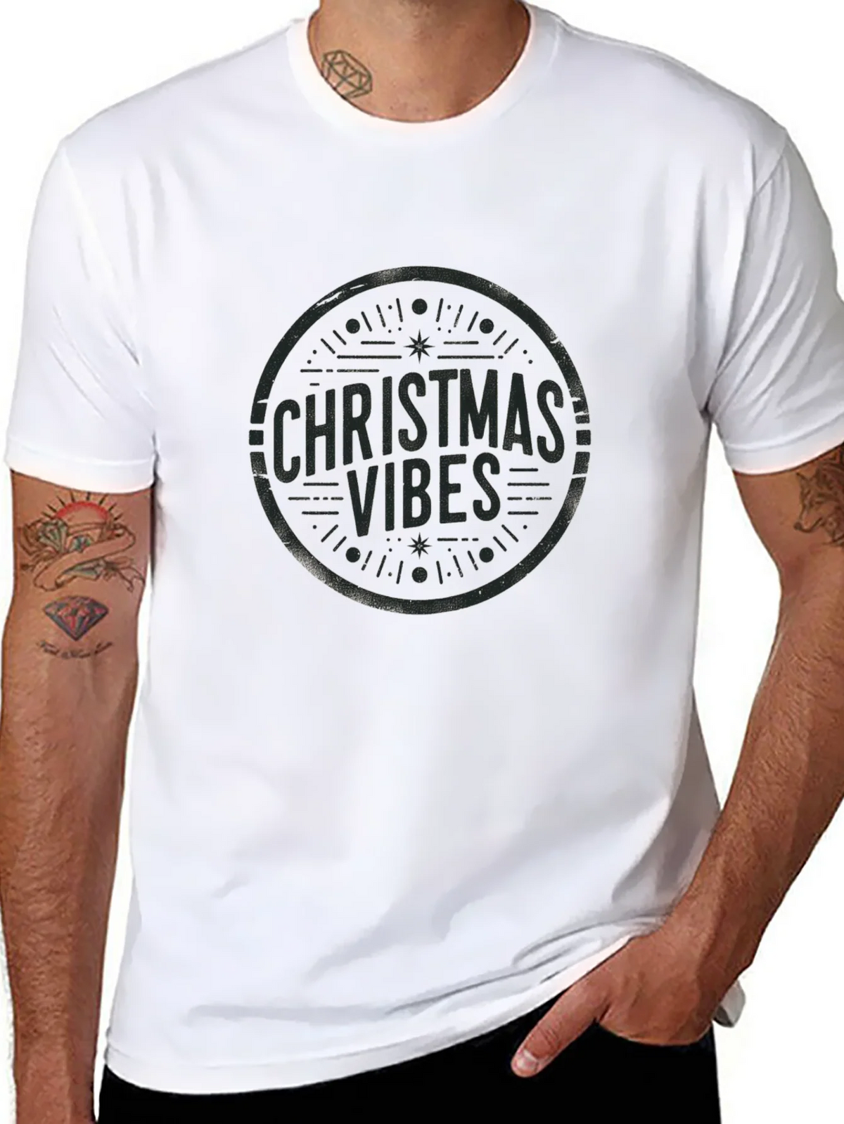 Christmas Vibes Graphic Tee - Black product image 5