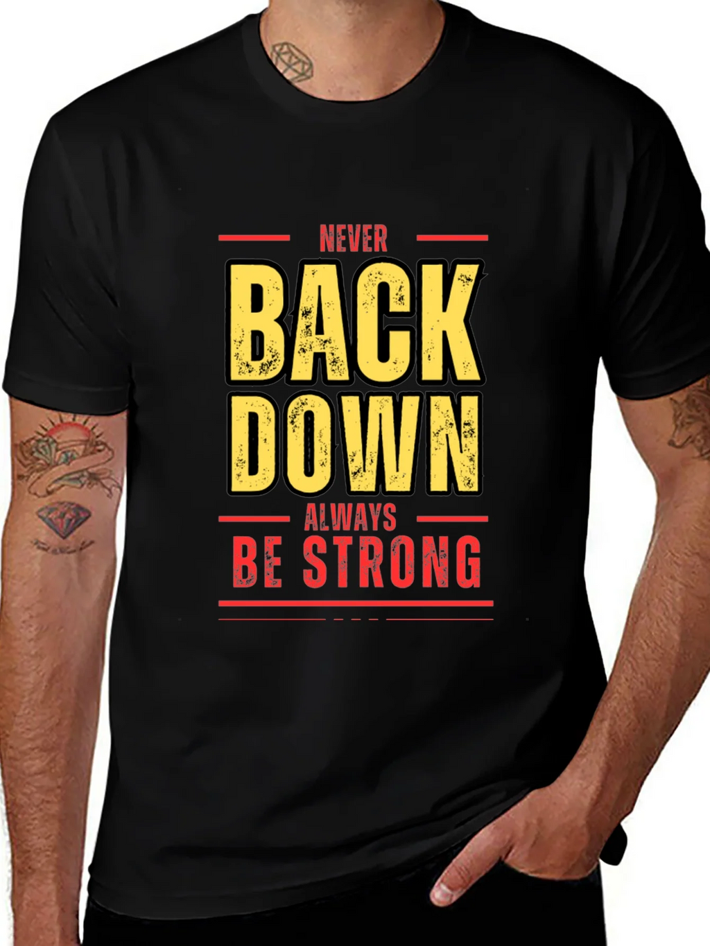Never Back Down Black Graphic Tee product image 1