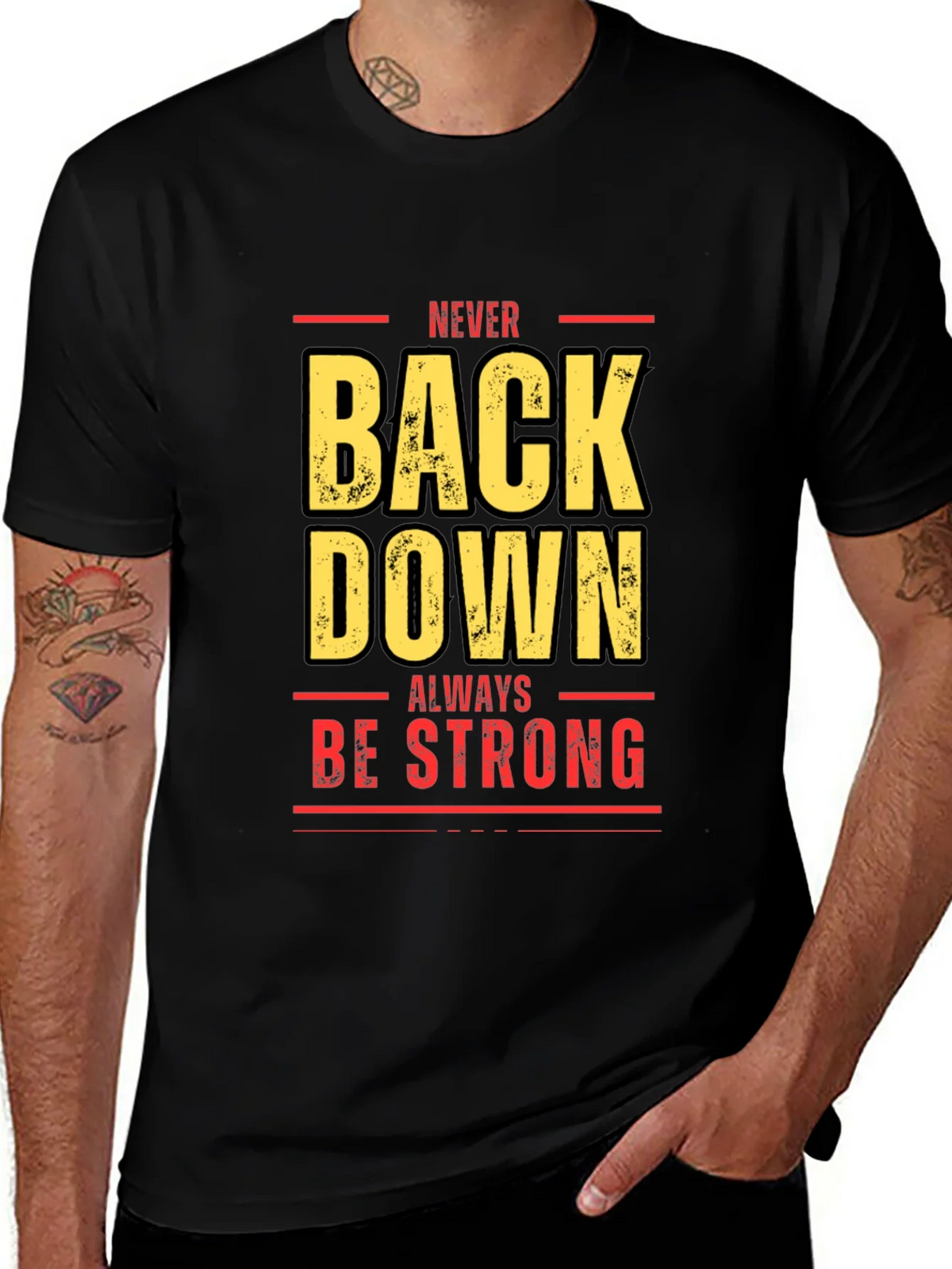 Never Back Down Black Graphic Tee product image 1