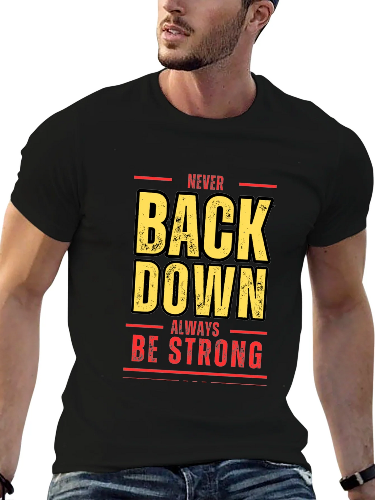 Never Back Down Black Graphic Tee product image 5
