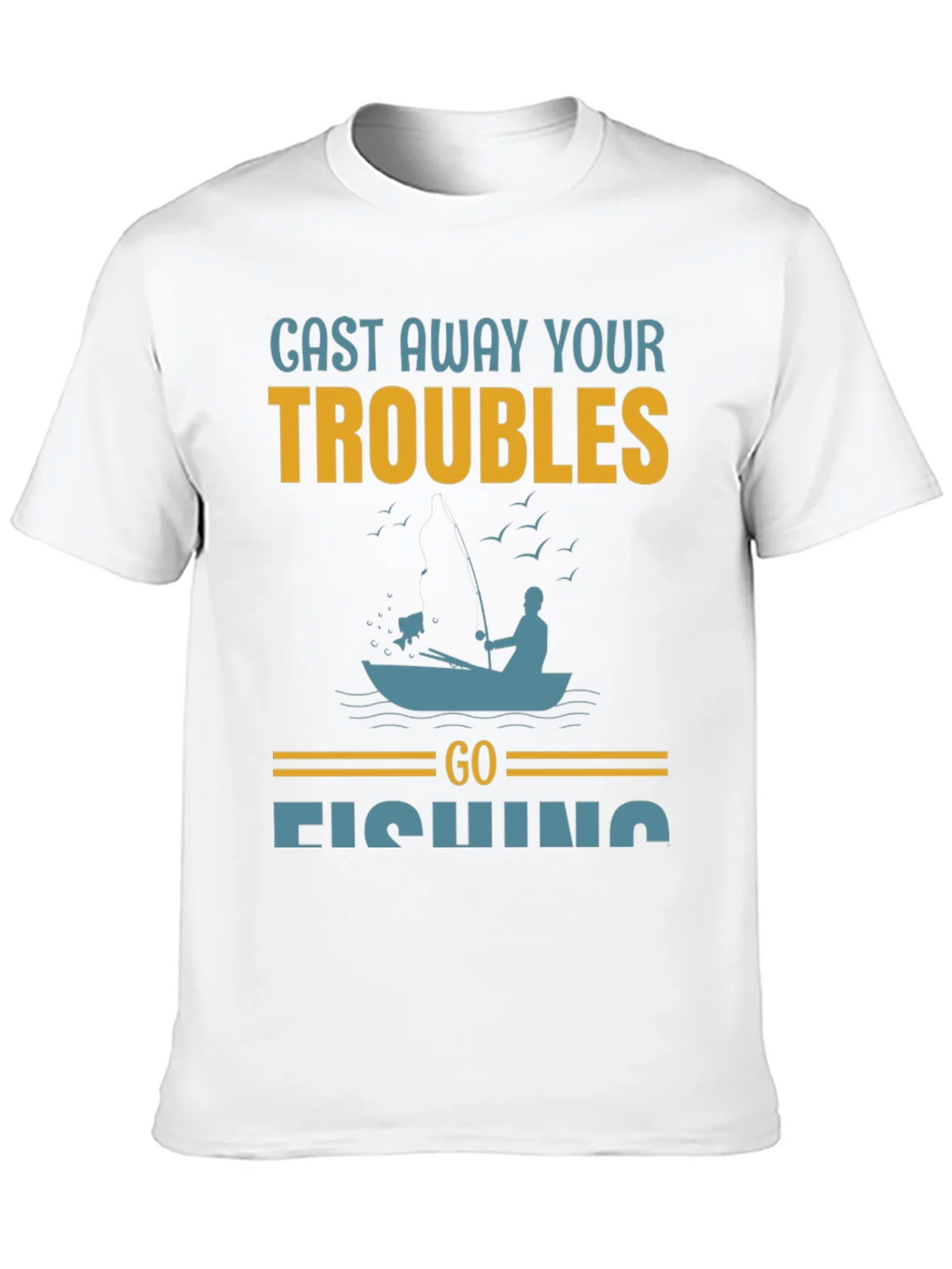 Cast Away Your Troubles Fishing Graphic T-Shirt product image 9