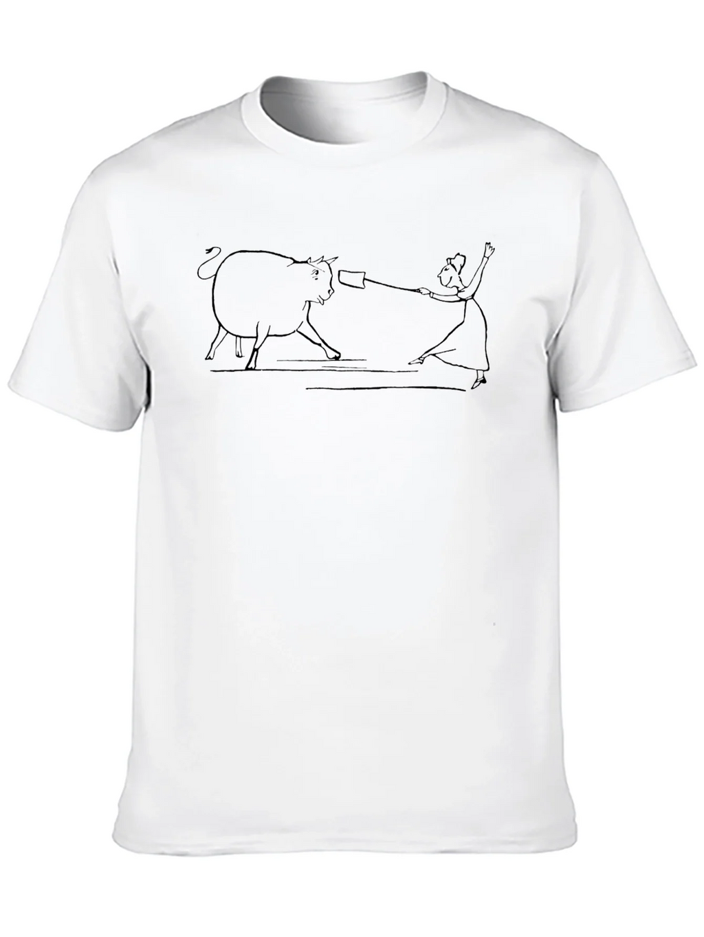Line Art Bull & Matador Black T-Shirt product image 9