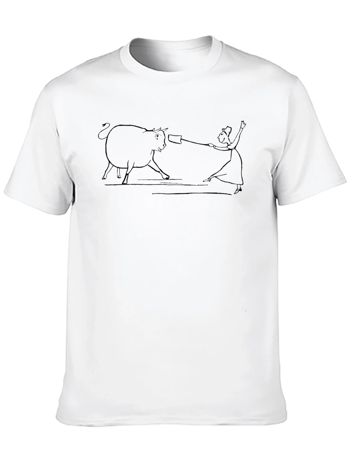 Line Art Bull & Matador Black T-Shirt product image 9