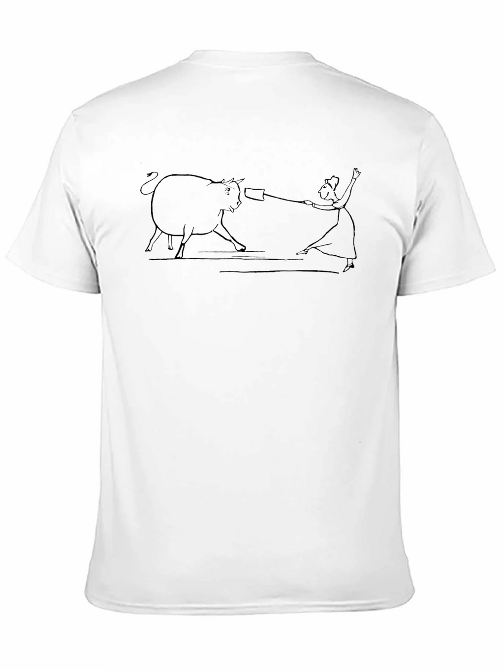 Line Art Bull & Matador Black T-Shirt product image 10