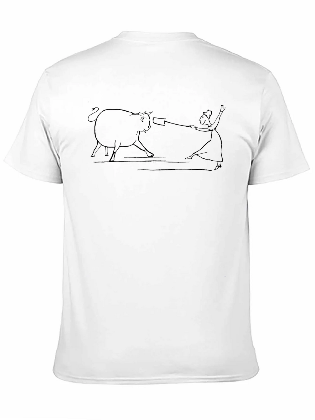 Line Art Bull & Matador Black T-Shirt product image 10
