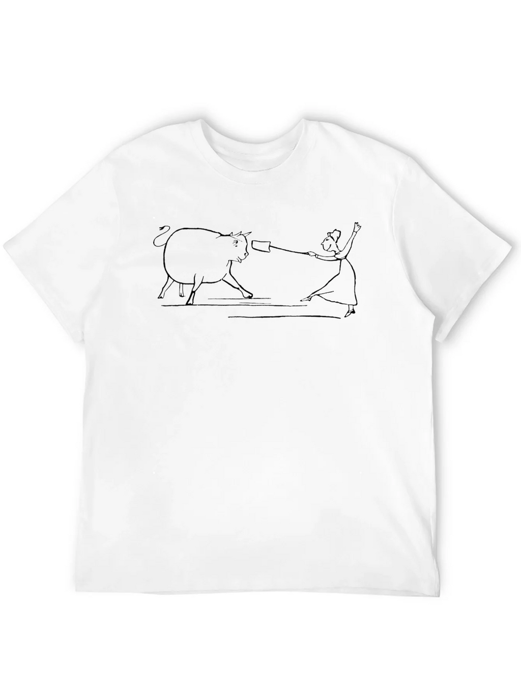 Line Art Bull & Matador Black T-Shirt product image 11