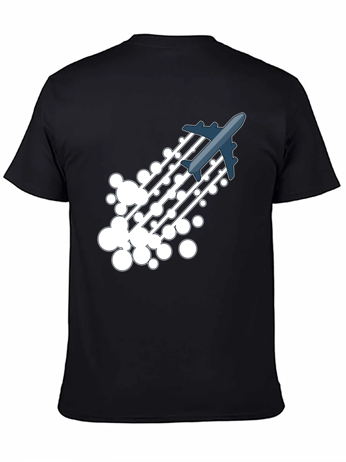 Airplane Trail Graphic Tee - Black Cotton Blend Shirt product image 2