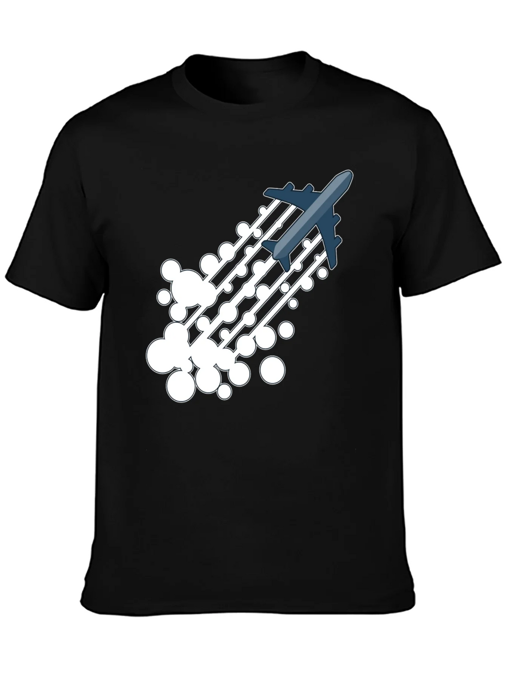 Airplane Trail Graphic Tee - Black Cotton Blend Shirt product image 1