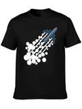Airplane Trail Graphic Tee - Black Cotton Blend Shirt product image 1
