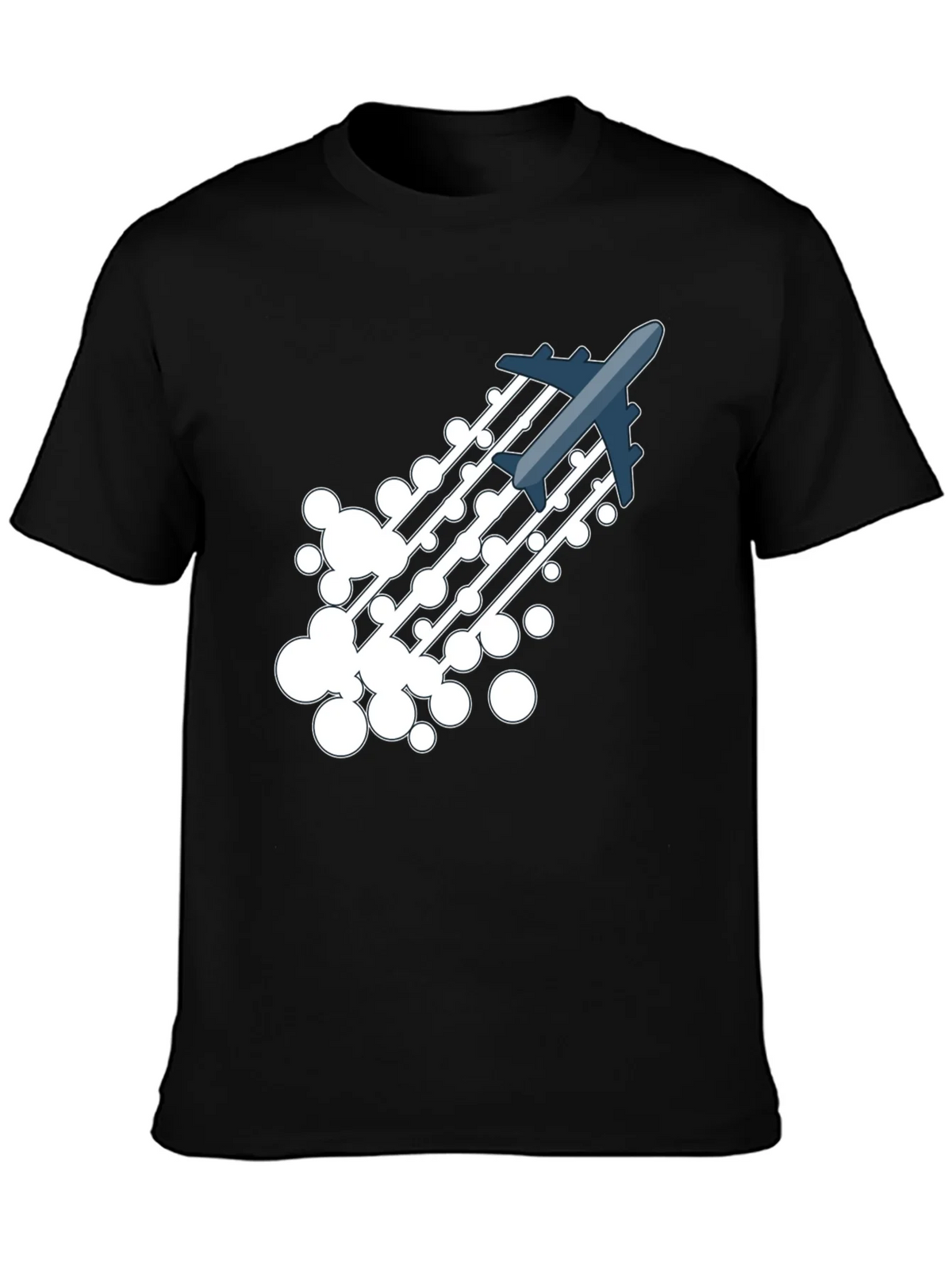 Airplane Trail Graphic Tee - Black Cotton Blend Shirt product image 1